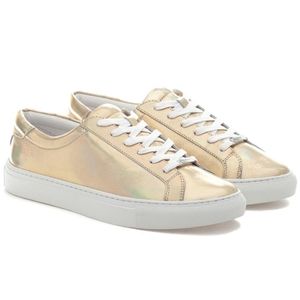 Metallic Gold Leather Sneakers